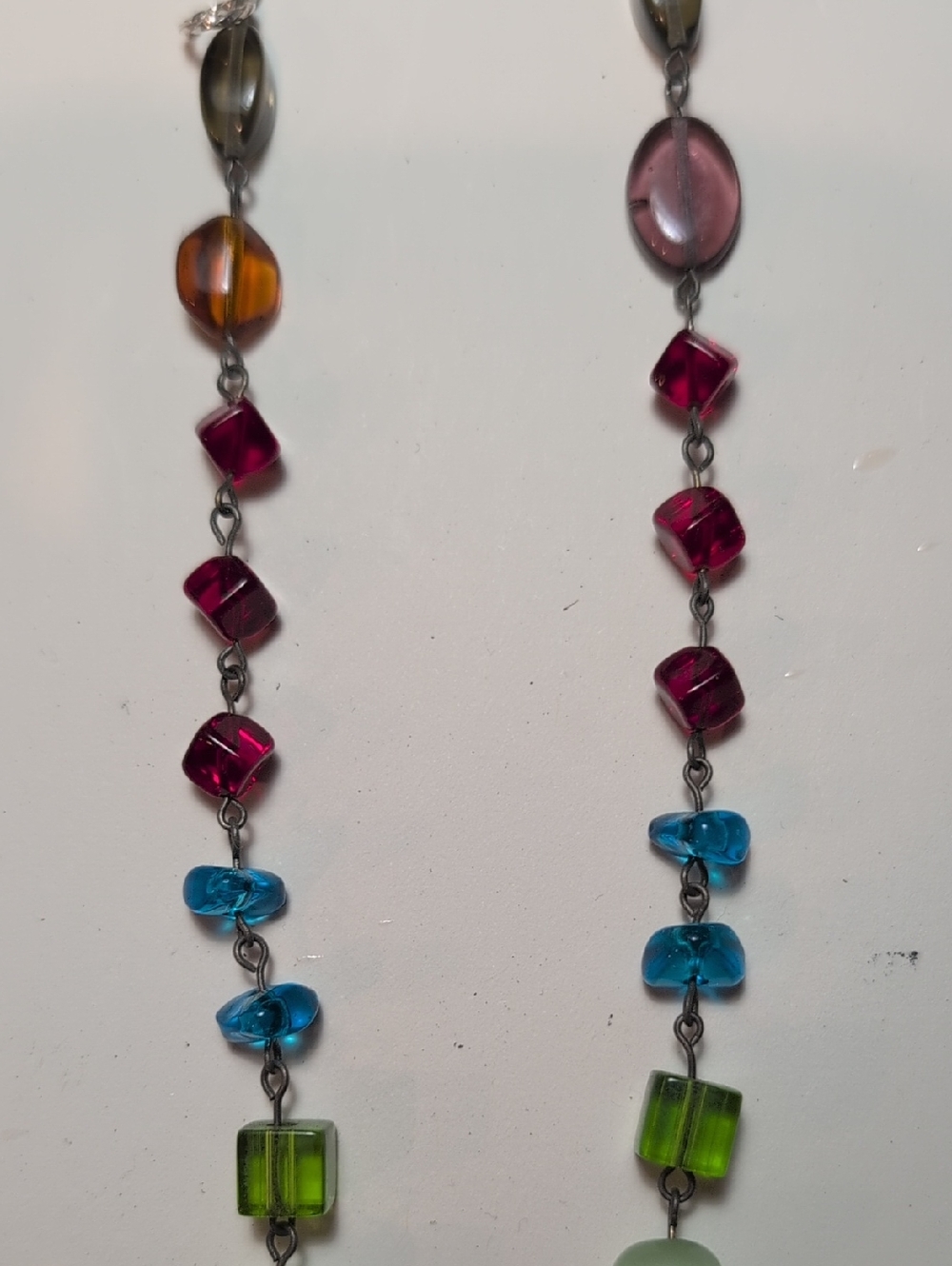 Handmade Colorful Lampwork Transparent Chain Bead Necklace - Picture 3 of 4